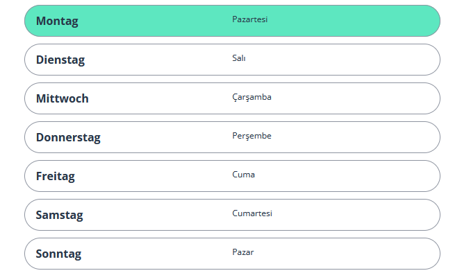 Almanca Gün İsimleri ve Doğru Telaffuz Rehberi